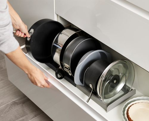 DrawerStore™ Gray Expanding Cookware Organizer