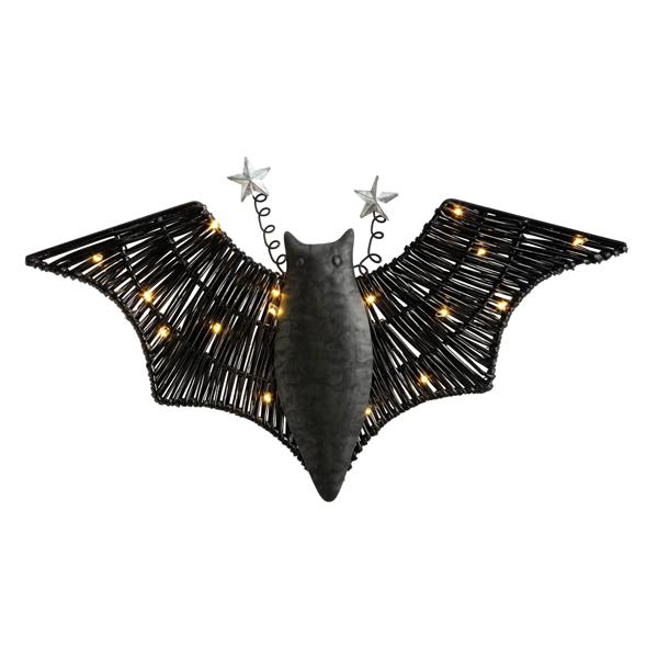 Large Light-Up Bat Decor - Black Halloween LED Bat